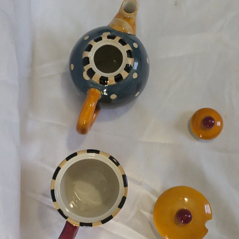 Sakura Debbie Mumm Teapots Earthenware Polka Dot Sugar & Creamer Set SL610/7G